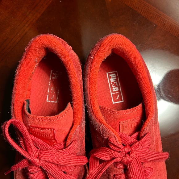All Red Suede Pumas - Picture 3 of 7